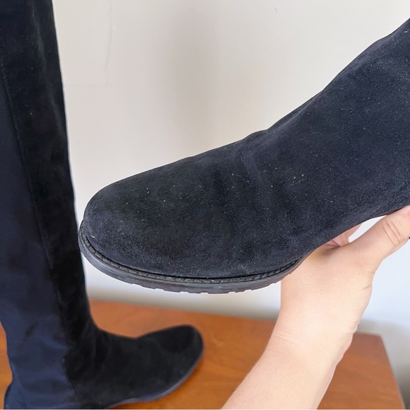 Stuart Weitzman • Mezzamezza Suede Boots knee high Kate Middleton black leather - Picture 11 of 13